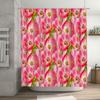 Trendy Watercolor Flower Shower Curtain Waterproof Bathroom Decor Customizable Size Pink Bloom 3D Printing Shower Curtains For H