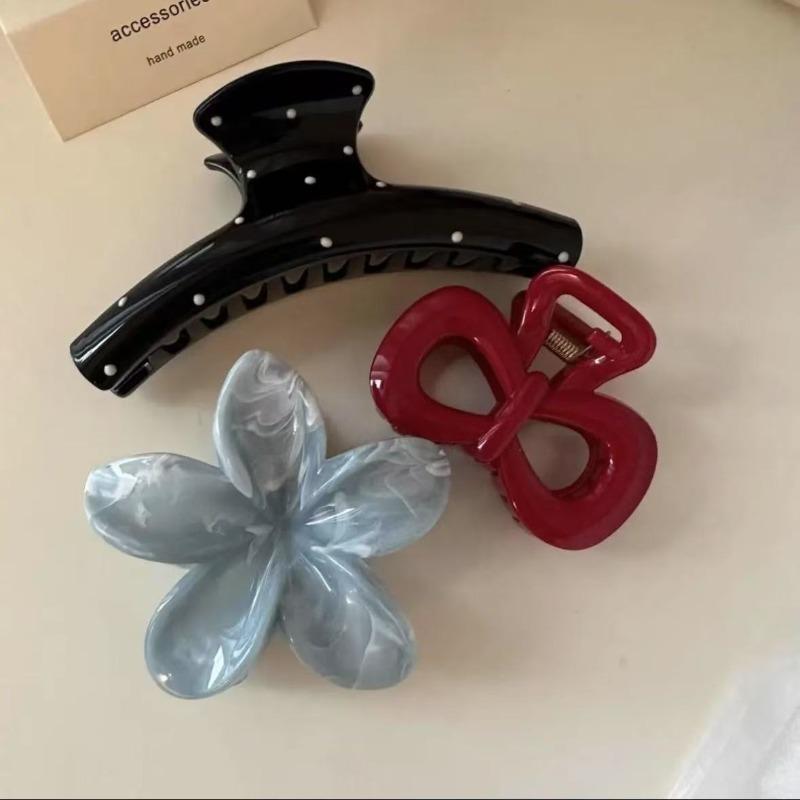 Fashion Hair Claw Set Flower Star Bow Design Large Jaw Clips Non-Slip Hair Accessories for Daily Use