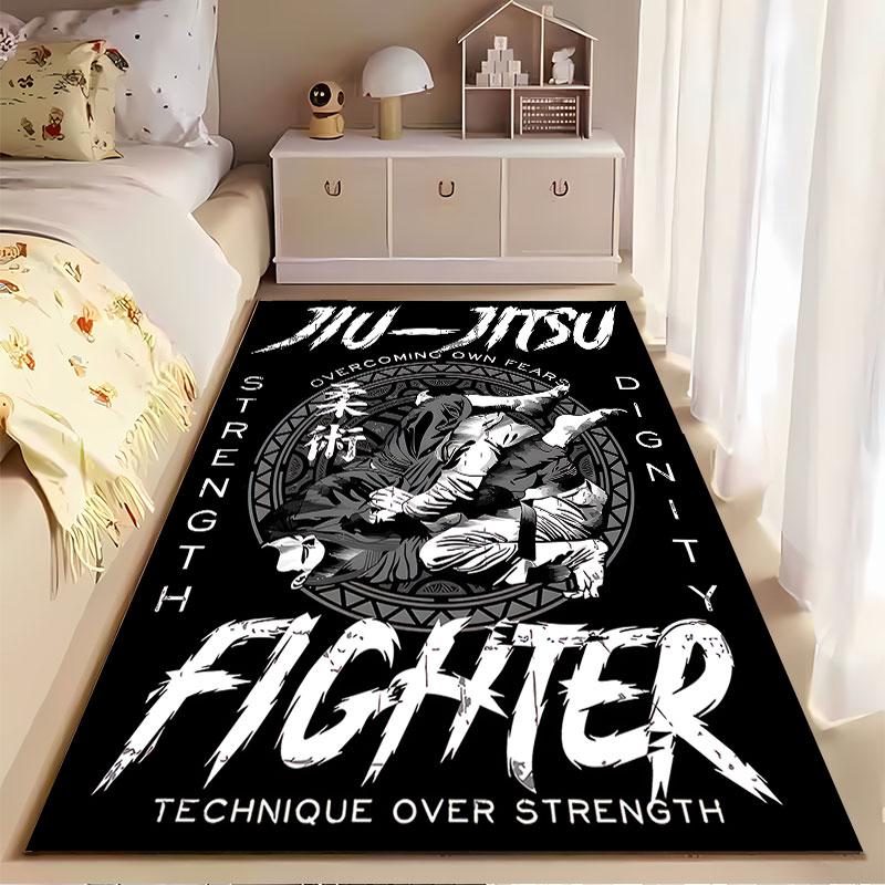 Jiu-Jitsu Fighter Strength Design suitable as a non-slip mat for the living room or bedroom sofa