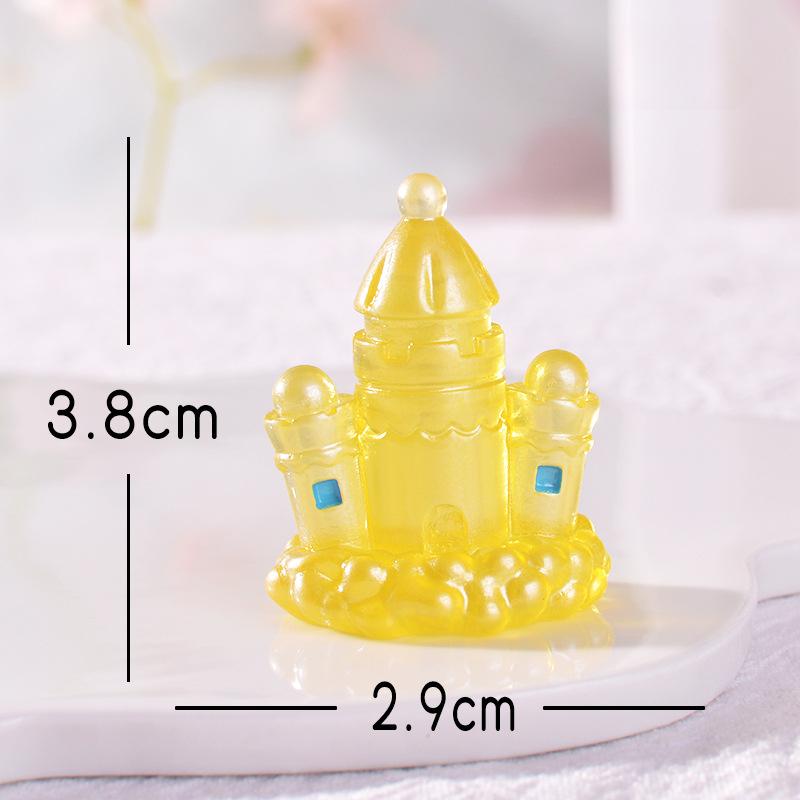 Luminous Cartoon Castle Car Ornaments Castle Resin Small Accessories