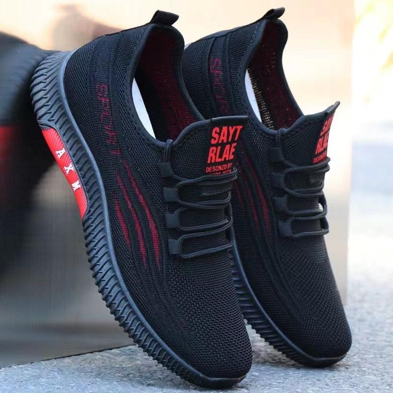 One-pedal men's shoes spring and summer breathable deodorant shoes mesh casual shoes men's non-slip running sports shoes lightweight soft-soled shoes