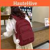 Korean Style Solid Color Multi-layer Backpack For Middle School High School College Students