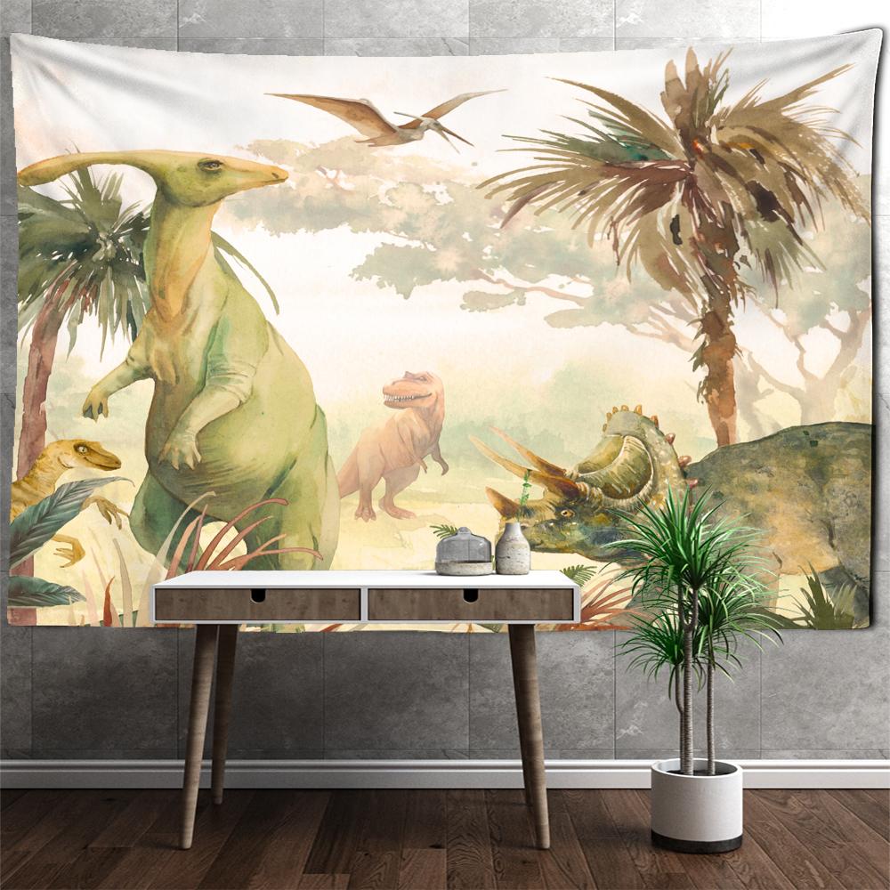 Antike Zeiten Retro Dinosaurier Wandteppich Hängen Hexerei Psychedelic Cartoon Kawaii Junge Zimmer Dekor Hintergrund Tuch