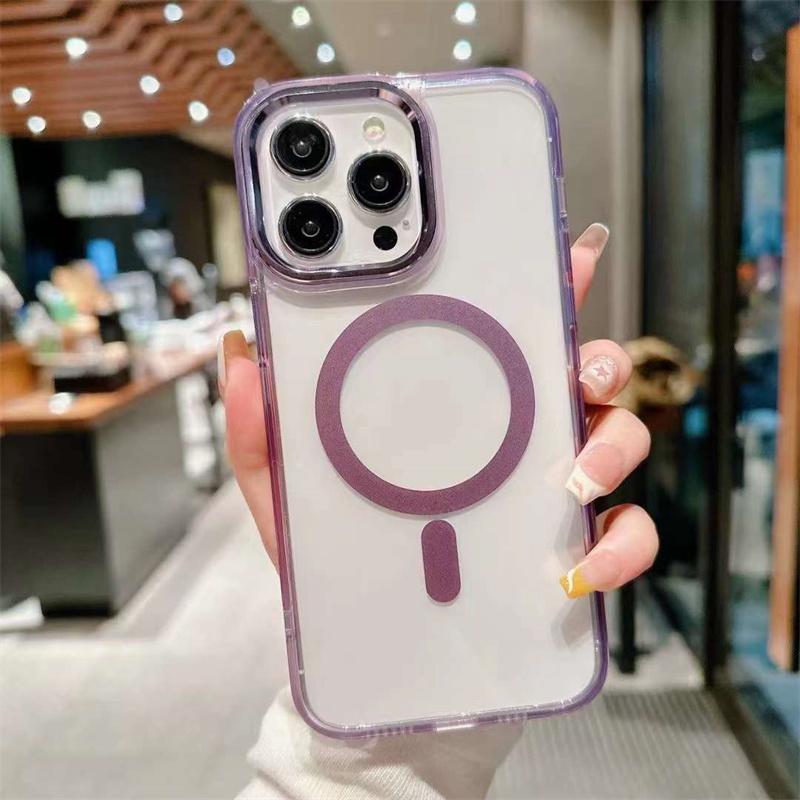 

Модный магнитный чехол для телефона ярких цветов для iPhone 15 14 13 12 11 Pro Max X XS XR XS Max противоударный чехол из ТПУ iPhone 15 Pro Max фиолетовый