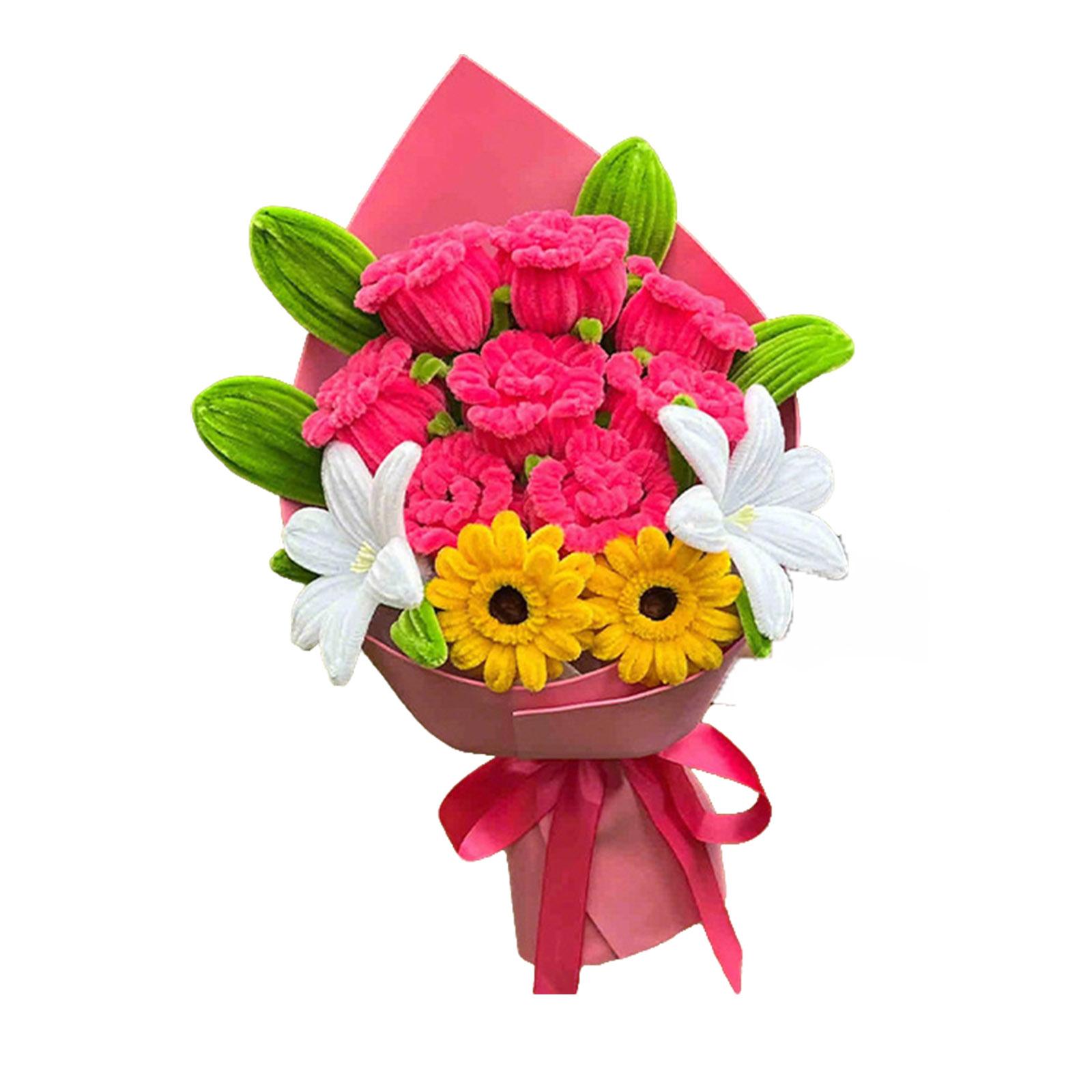 

Mother s Day Bouquet, Twisting Rod Finished Product, Knitted Rose Bouquet, Everlasting Flowers, Birthday Gift One Size