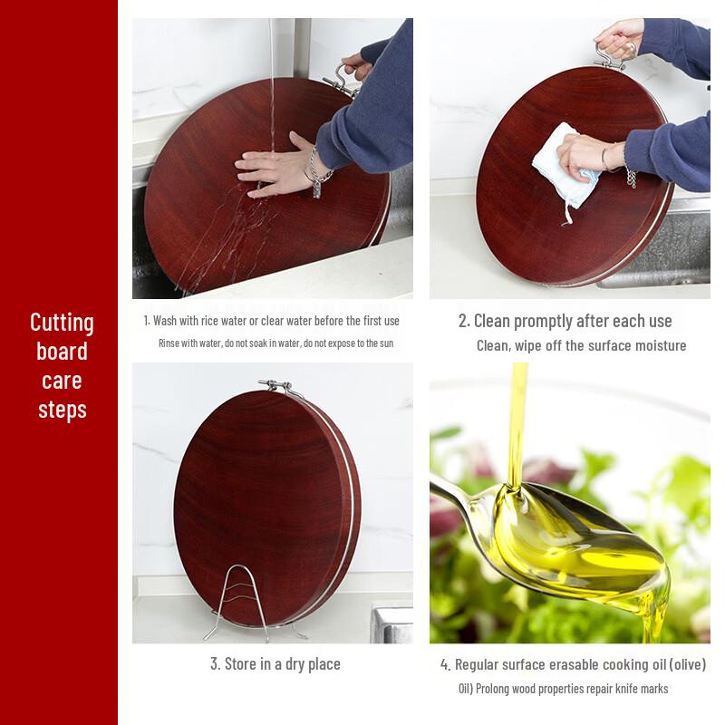 Zhi Shi Round Ironwood Cutting Board with Steel Ring