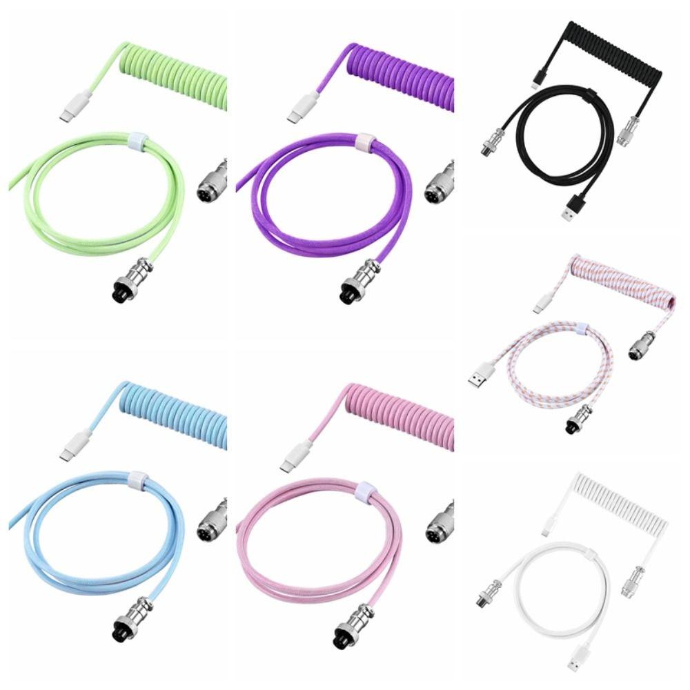USB Port a Mechanical Keyboard Coiled Cable Mechanical Keyboard Coiling Cord  Computer Accessories