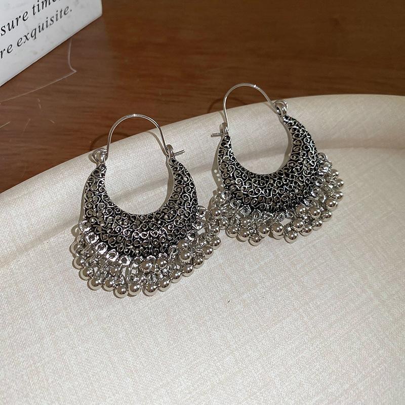 Bohemian Ethnic Style Feathers Fringed Earrings Ear Hooks Personalized Vacation Wind Ears