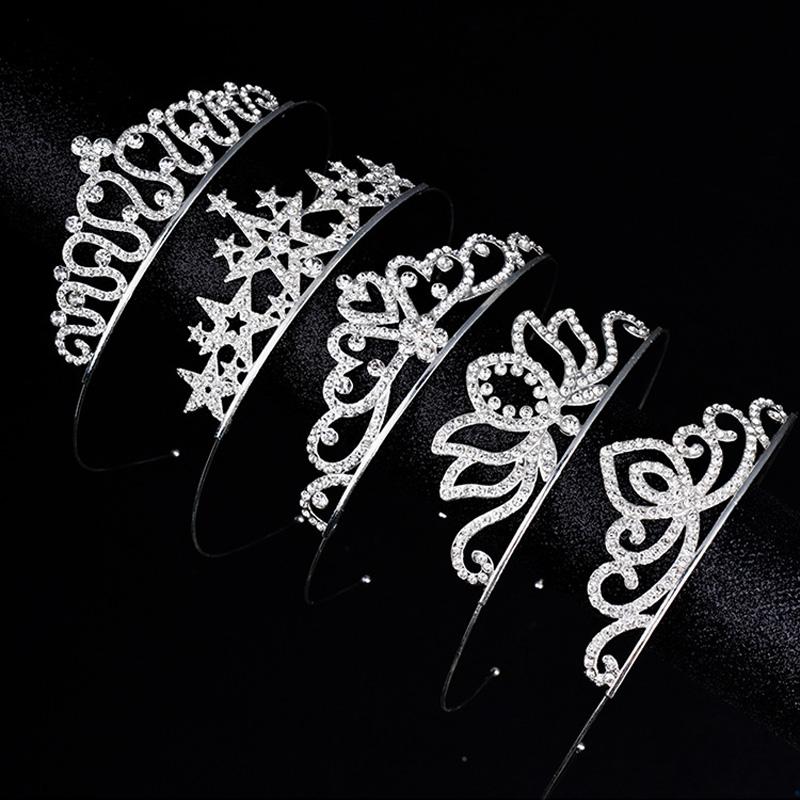 1PC Crystal Exquisite Rhinestone Children Girls Jewelry Gifts Hair Accessories Wedding Tiaras Queen Princess Crown Women Headband