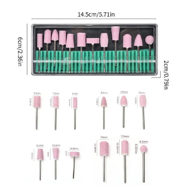 12pcs Nail Drill Bits Set 3/32 inch Nail Drill Bits Remove Acrylic Gel Nail Poly Nail Polishs Acrylic Gel Nail Bits Kit