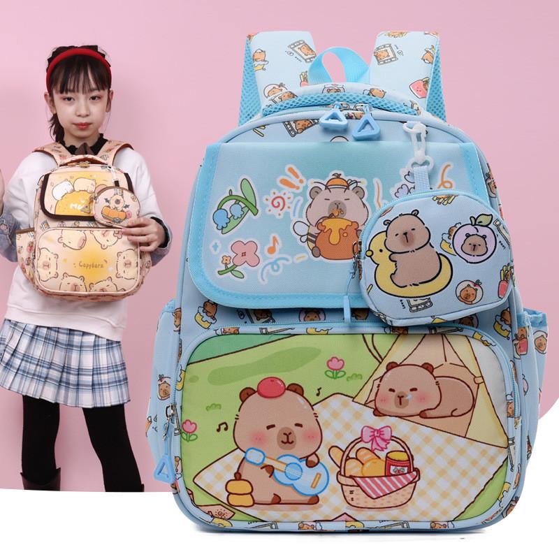 Capybara Printed Cute Large Capacity Student Backpack For Outgoing School