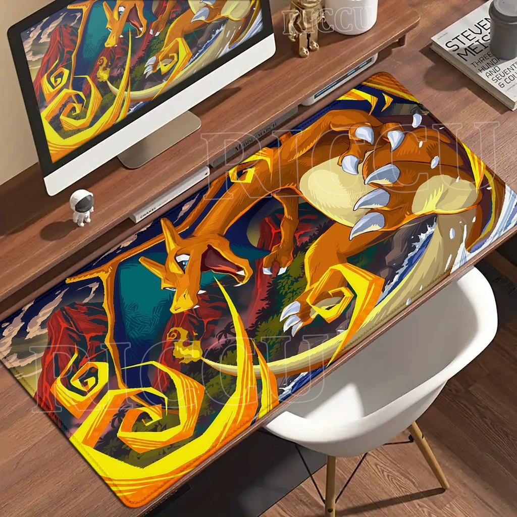 Mouse Pad Anime Gaming Accessories Large Playpad Gamer Computer Office Laptop PC Keyboard Desk Mat P-Pokemons Charizard Mousepad