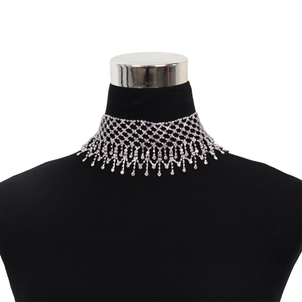 European & American Glam Rhinestone Drop Necklace - Women's Banquet Accessory