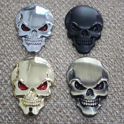 1Pcs Fashion 3D Skull Zinc Alloy Metal Car Sticker for Car  Logo Skull Emblem Badge Car Styling Stickers