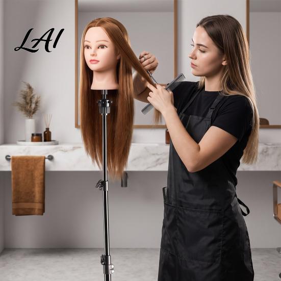 Hair Styling Mannequin Tripod 1.6M Metal Head Stand Height Adjustable Wig Salon Equipment FoldableWig Holder for Cosmetology Hairdressing Training