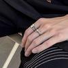 Fashion Vintage Silver Color Cross Star Rings for Women Men Punk Gothic Unisex Rings Festivals Party Jewelry Daily Accessories