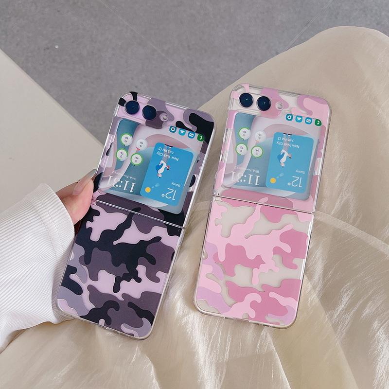 

Прозрачный чехол с леопардовым принтом для Samsung Z Fold5 Flip5 4 Flip3, тонкий узор белого облака и неба, задняя крышка телефона с принтом бабочек