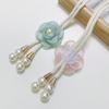 2PCS Adjustable Pearl Curtain Buckle Elegant Curtains Tie Rope Camellia Curtain Tieback  Living Room