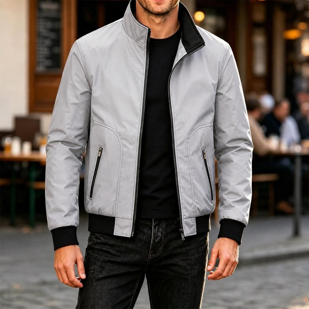 Men's Long Sleeve Stand Collar Casual Jacket - Outdoor Fashion Trendy for Everyday Wear