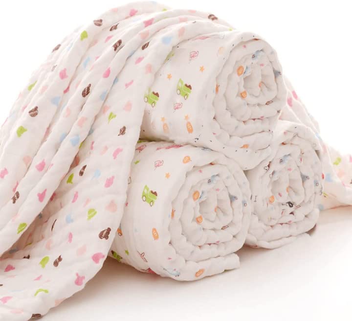 Soft Baby Bath Comfortable for Cute Towel, 6-ply Gauze, Quick-Drying, Absorbent, 100% Cotton, Newborns, Design, Fade-Resistant, Antibacterial,