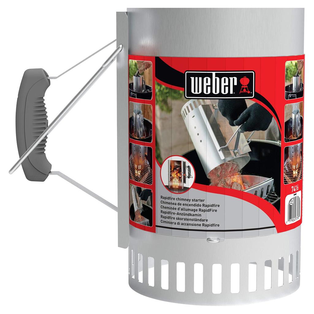 Weber BBQ Stove BBQ Grill Rapid Fire Chimney Starter (Large) Chimney Effect Fire Starter Charcoal Ignition [Genuine Japan 2 Year Warranty] 7416
