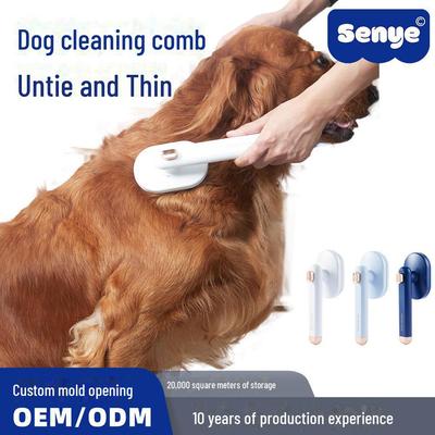 Pente Rotativo para Animais de Estimação para Cães e Gatos - Remove Pelos Soltos, Nós e Proporciona uma Higienização Fácil com Remoção de Pelos de Um Botão.