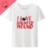 Bavlněné tričko Sematary I Love Haunted Mound Populární trend Tvar srdce Unisex Krátký rukáv Grafika Halloween Neformální trička