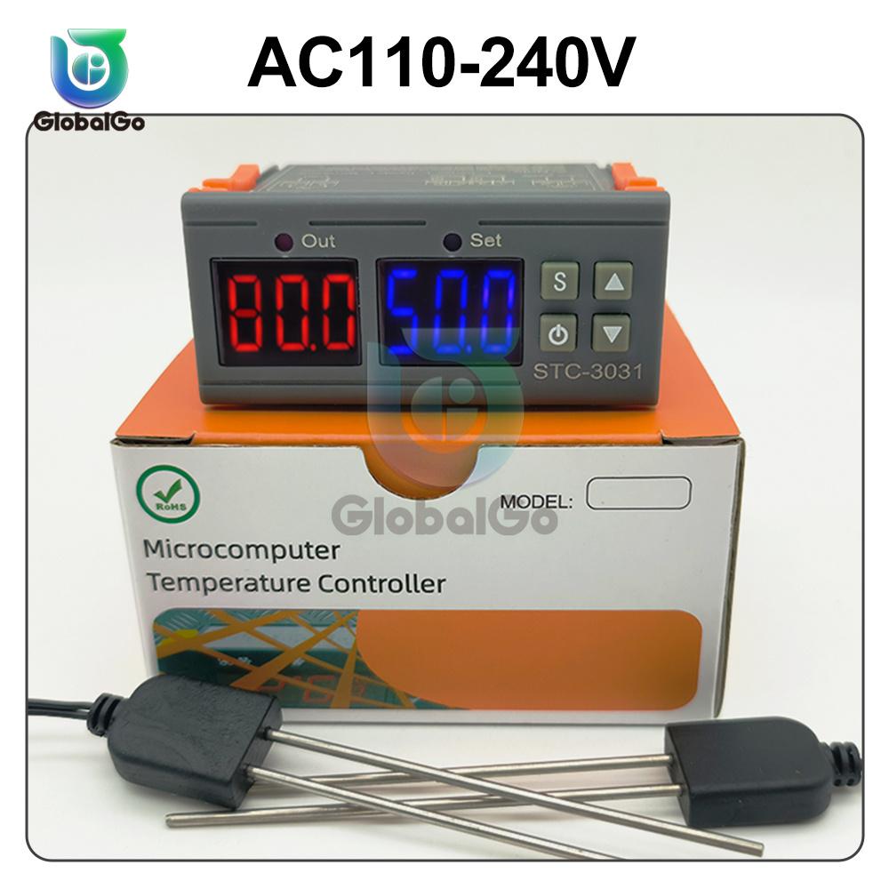 

STC-3031 LED Digital Humidity Controller Dual Sensor Soil Moisture Controller Humidity Thermoregulator for Plants Farming