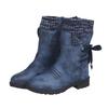 2025 Plus Size Women's Martin Boots: Chunky Heel Mid-Calf Winter Fashion, European & American Style