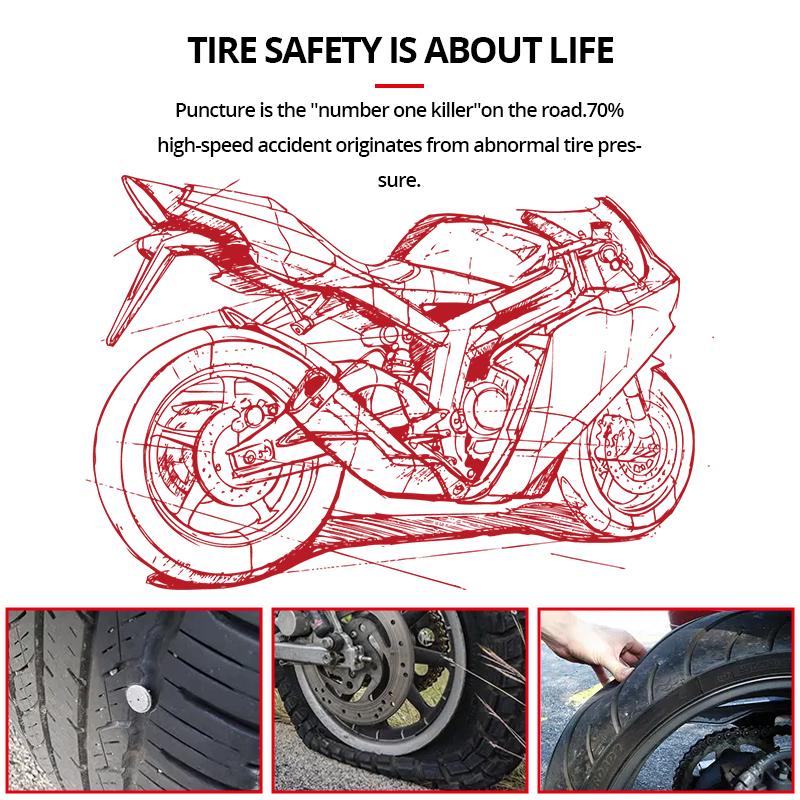 High-Precision Sensor Motorcycle Tire Pressure Monitor Built-in External Locomotive Tire Pressure and Temperature Monitor