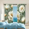 2 Pcs   Versatile Polyester Transparent Curtains for Home Decoration Peony Flower for Use In Bedrooms and Living Rooms