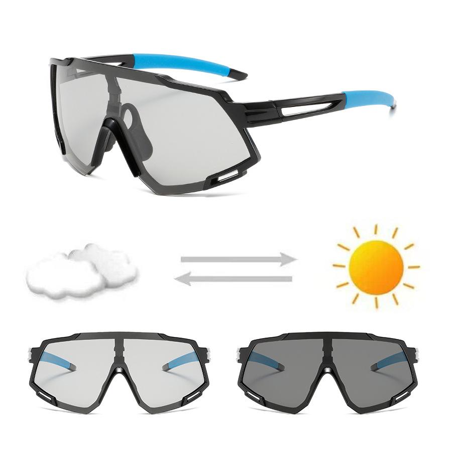 A Pair Of New Color-Changing Cycling Sunglasses Outdoor Conjoined Large-Frame Colorful Sunglasses Trend Full-Frame Goggles New L