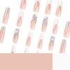 French White Edge Ultra-Long Nails with Rhinestones - European & American Style Manicure Tips
