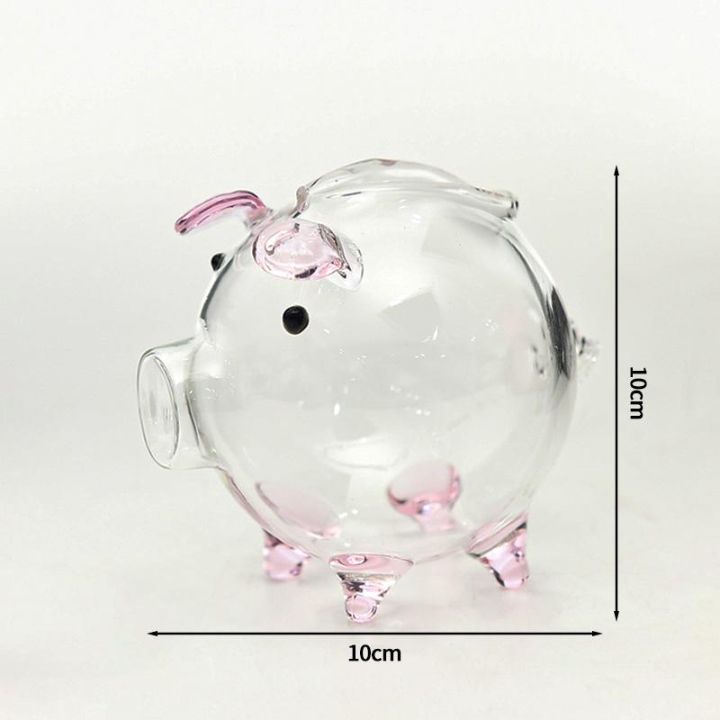 Sparschwein aus Glas, durchsichtig, Sparschwein, transparent, Spardose, Geldbehälter, Geschenk für Kinder und Erwachsene