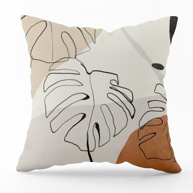 Abstract Plant Print Pattern Square Cushion Pillowcase For Home Living Room Sofa Bedroom Decoration Throw Pillow