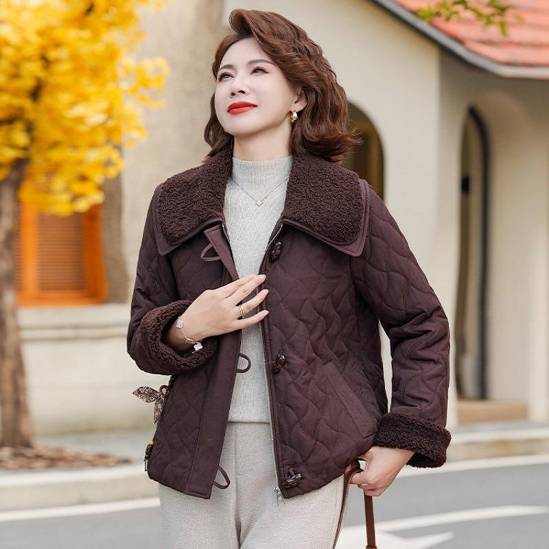 Women's Cotton-padded Clothes Women's Winter New Small Chinese Fragrant Short Cotton-padded Clothes Navy Collar Jacket Women