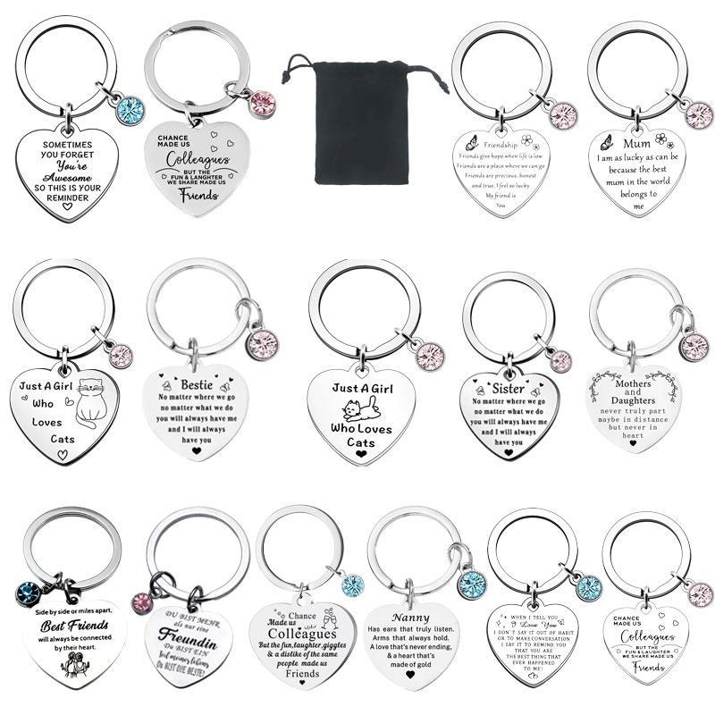 Keychain Steel Stainless Keyring Christmas Friendship Gifts Backpack Pendant
