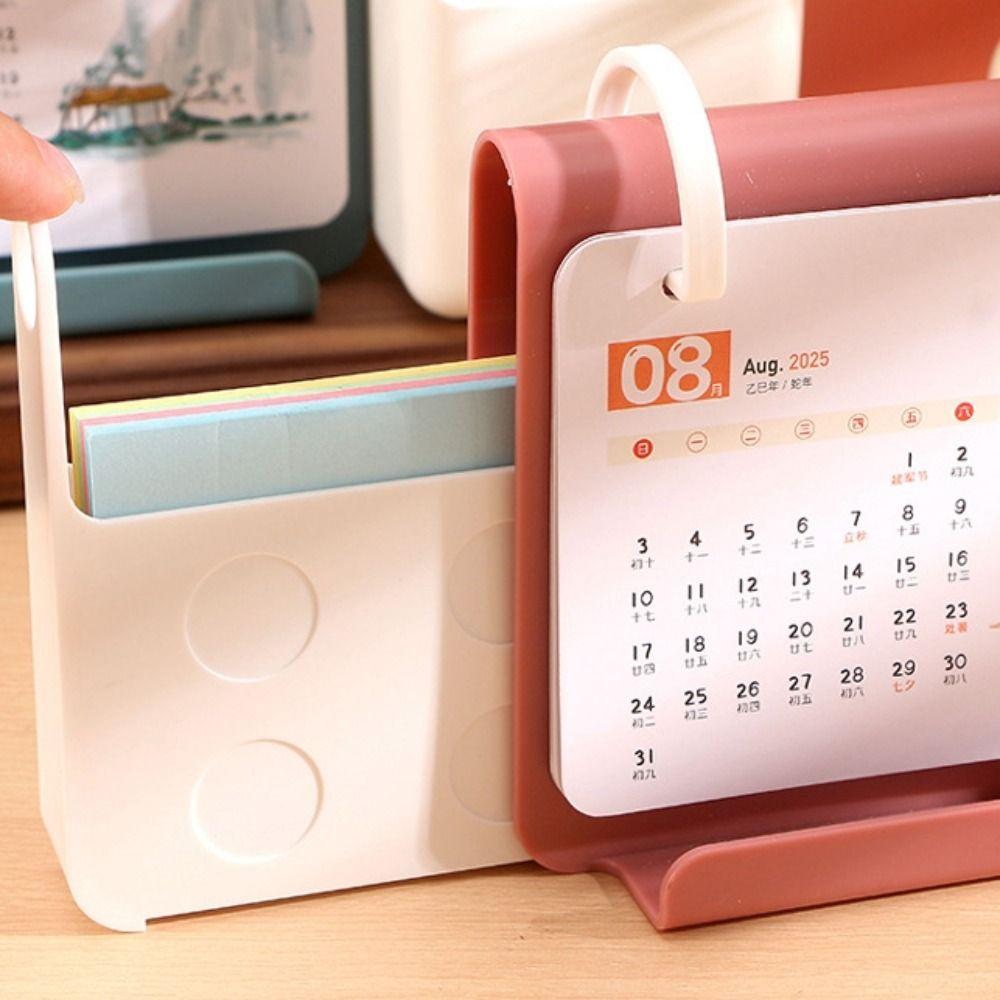 Creative Multi-function Desk Calendar Simple Pen Holder Durable Standing Desk Calendar  Home