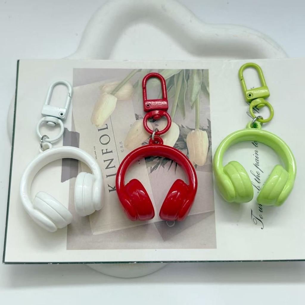 1 Piece Mobile Phone Chain Earphone Charm Backpack Hanging Decoration Cute Colorful 3D Earphones Pendant Keychain Gifts
