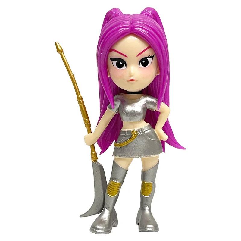 6 piezas/Set Kpop Cazadores de Demonios Figura Juguete Dibujos Animados Rumi/Mira/Zoey Figura de Acción PVC Decoración de Escritorio Modelo Muñeco Juguete Regalo para Fans