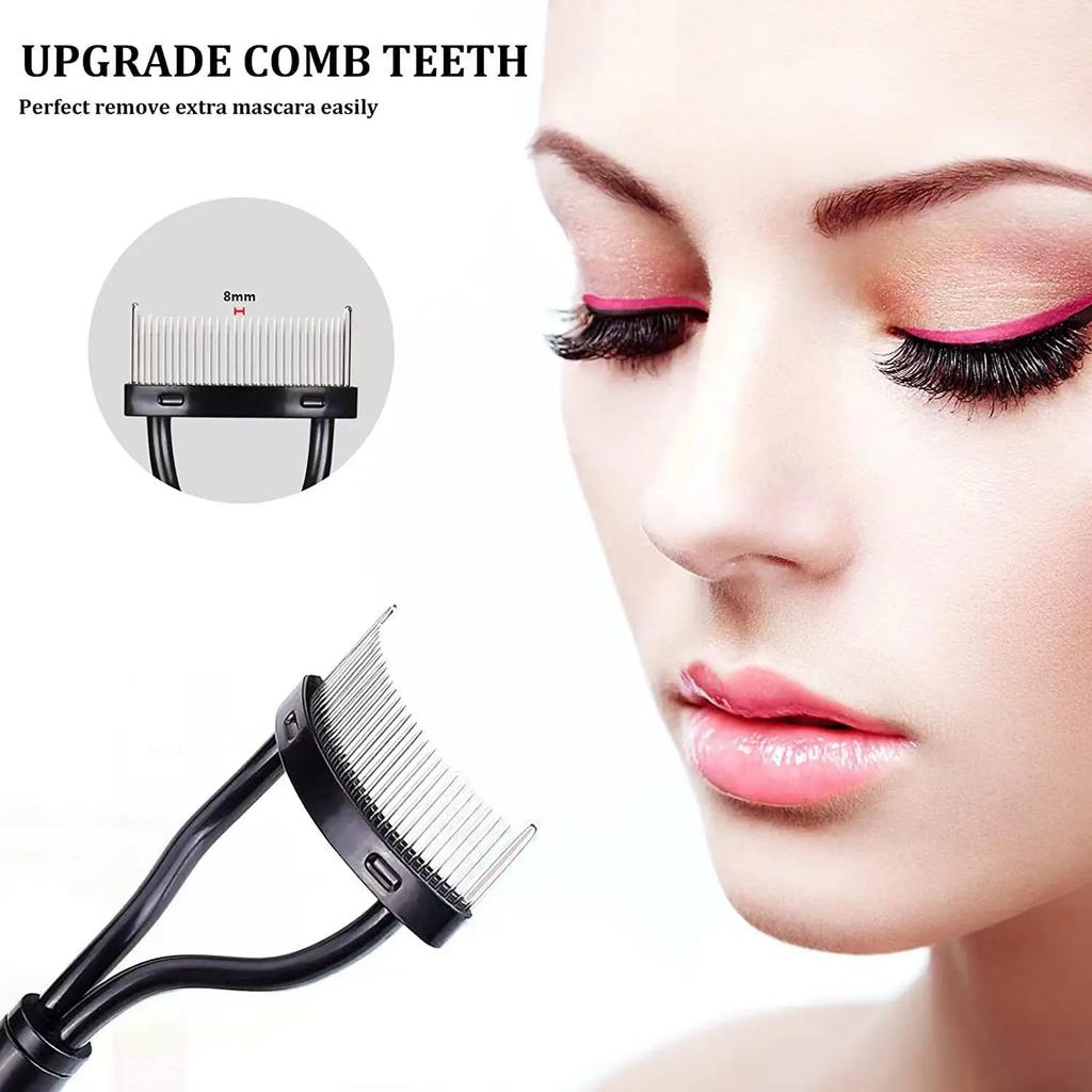 Wimperntrenner, Metallzähne, gerade Wimpernzange, Schönheits-Make-up, rostfreier Wimpernbürstenkamm, Mascara-Curl-Make-up-Tool