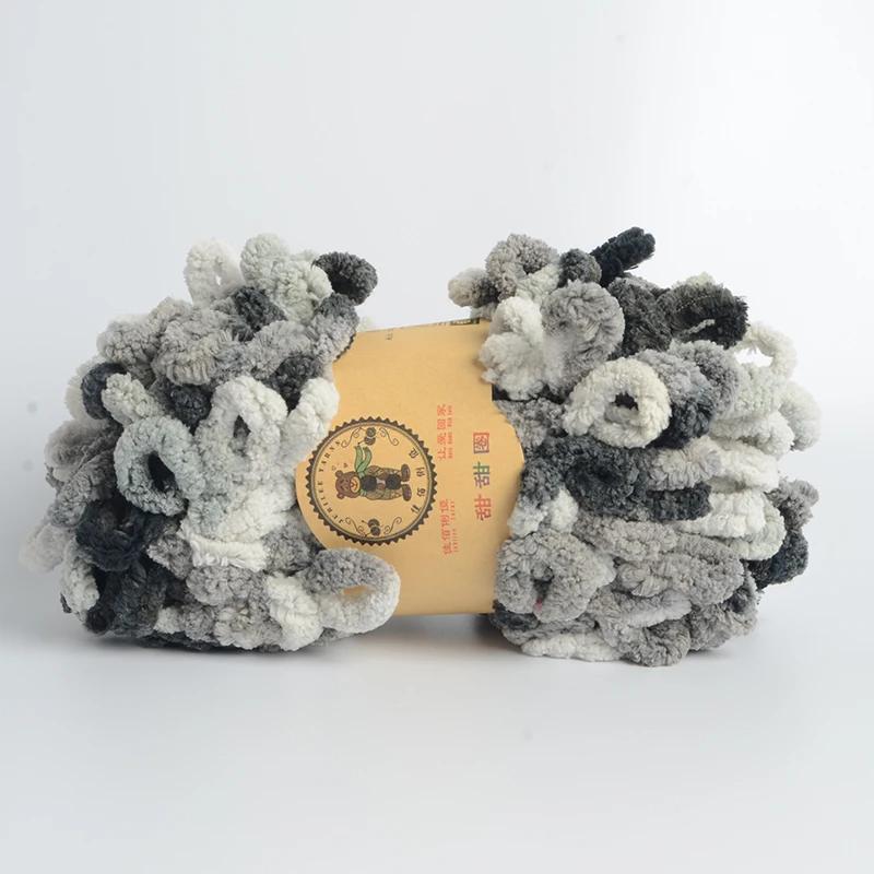 500g/Lot Hand Knitting Finger Loop Yarn Crochet Super Warm Puffy Circle Cotton Braided Rope Puffy Smart Polyester Sock Toy