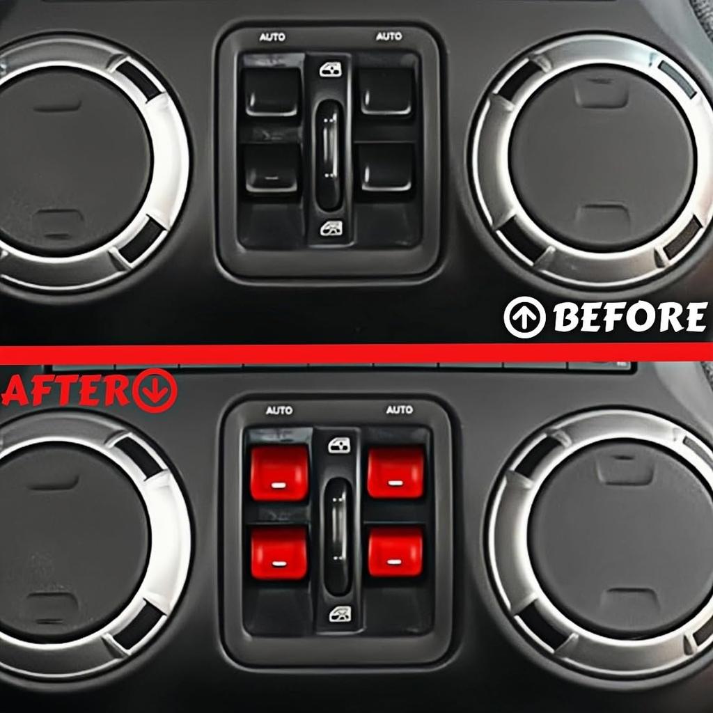 4PCS Upgraded Window Switch Button Cover Compatible with 2012-2017 Jeep Wrangler JK JKU (red)