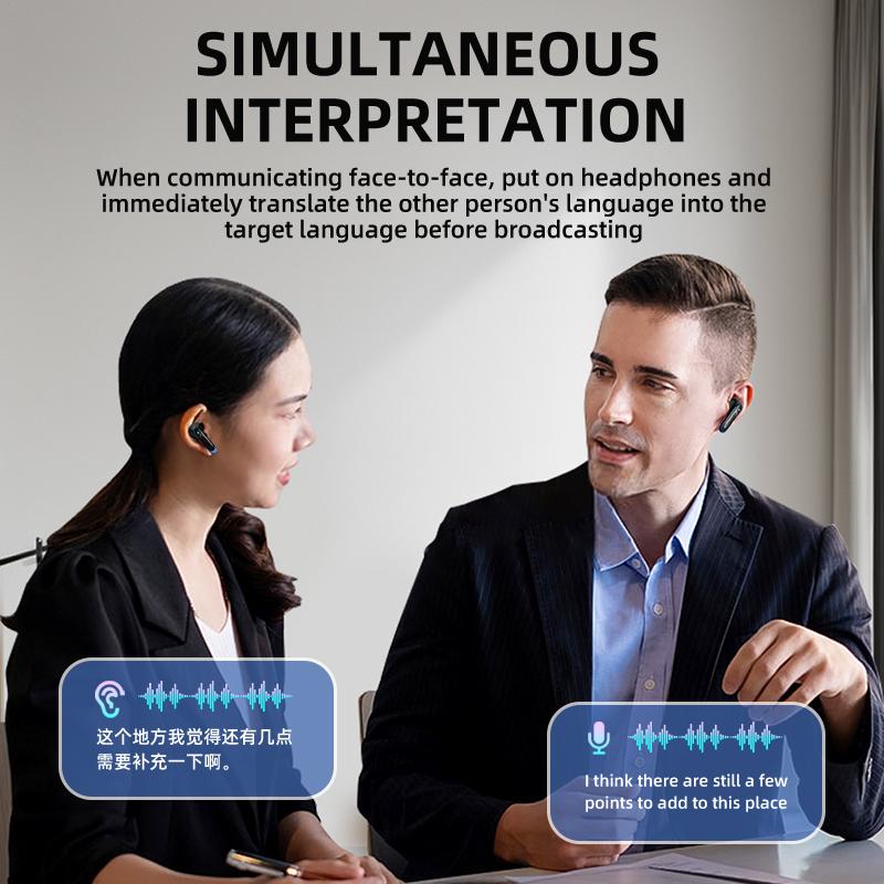 AI Translator In-ear Headphones Real Time Two-Way Translation Earphones 6 Sound Effects Wireless Bluetooth Headset Gamer Earbuds