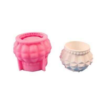 Flexible Silicone Mold Crafting Moulds Geometric Candle Holder Molds Modern Candle Cup Molds Silicone Texture for Craft