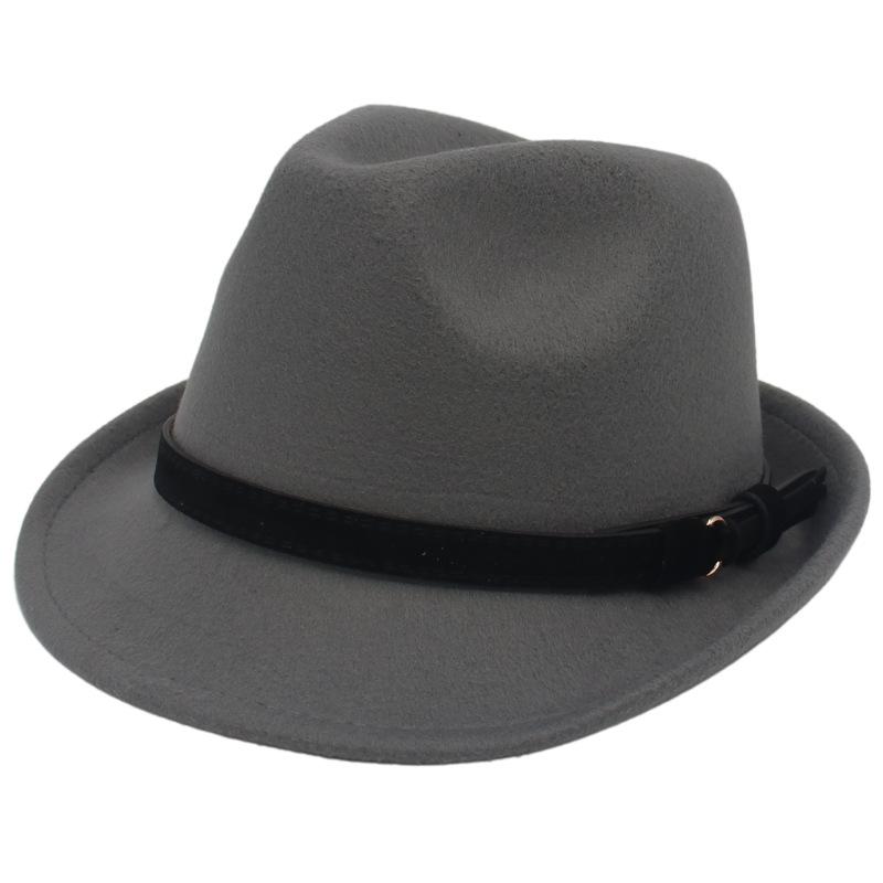 Fedora British Top Hat Black Flannel With Gentleman'S Small Brim Classic Jazz Hat Panama Felt Hat