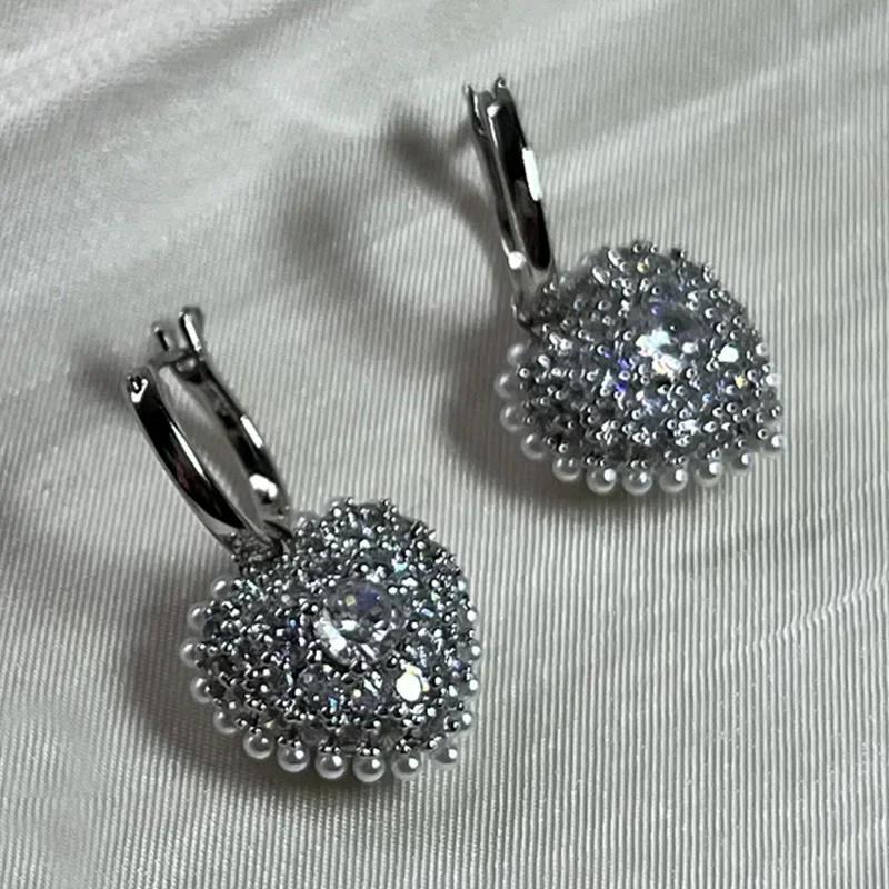2026 New Trend Fine Jewelry Set Charming Heart Crystal Fashion Stainless Steel Necklace Earrings As a Anniversary Gift for Women