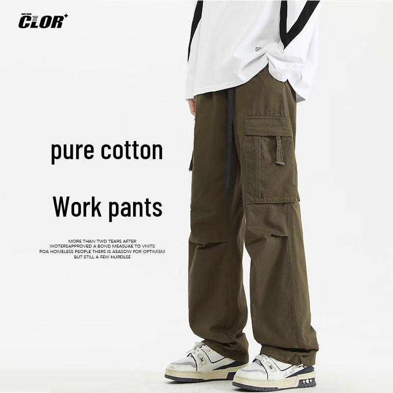 CLOR Мужские хлопковые брюки карго свободного кроя 3XL