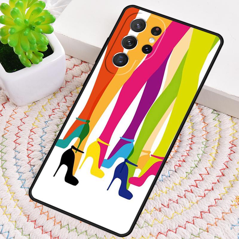 red high heel shoes Cute Phone Case For Samsung Galaxy note 10 pro S26 S25 S24 S23 S22 Ultra Plus S21 FE S20 Shockproof Cover