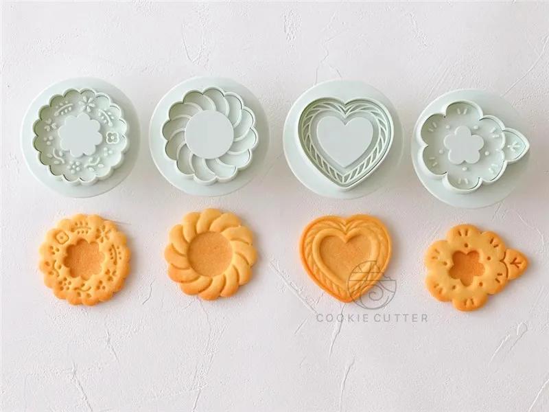 

Новый джем сэндвич цветы печенье форма 3D рождественское печенье прессуемый штамп для помадки новогодний торт декор принадлежности для выпечки